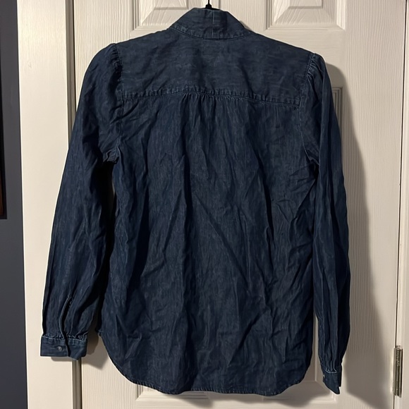 Long sleeved chambray top with bow - Picture 3 of 3